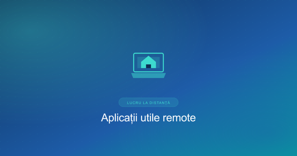 Birou de acasă cu laptop pentru lucru remote